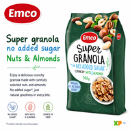 Emco Super Granola No Added Sugar 500g - Crunchy Granola Cereals | Healthy Breakfast | High Fibre | 