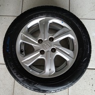 Velg mobil second oem Honda Brio Satya Ring 14 ban Dunlop enasave 175