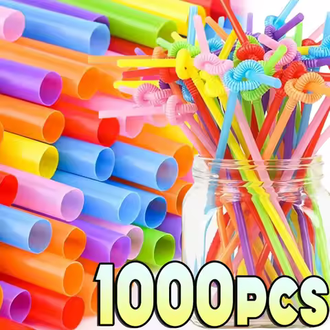 Disposable Drinking Straws Multicolor Plastic Pipes Cola Straws Bar Party Wedding Kitchen Pajitas Co