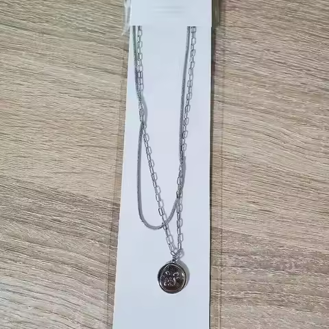2023 Korean Wave Felix Maniac Double Layered Pendant Necklace Trend Men's and Women's Accessories Je