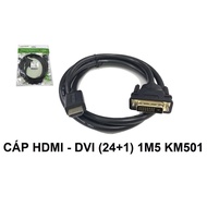 2-way conversion cable from HDMI to DVI D 24-1 needle Kingmaster 1.5m KM 051, 3m KM 502, 5m KM 503