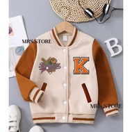 Children's Varsity Baseball Jacket Initial K&N Baseball All Star Boys Girls Age 2 3 4 5 6 7 8 9 10 1