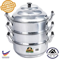 3 Layer Aluminium Steam Pot 32cm - 40cm - [32CM / 34CM / 36CM / 38CM / 40CM] periuk kukus kucing alu