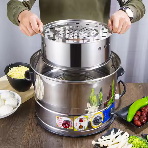 Large-capacity Three Layer Electric Steamer Food warmerMulti-function Bun Food Steamer Commercial Br