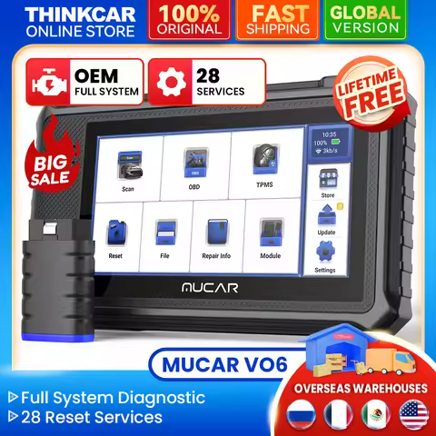 MUCAR VO6 OBD2 Automotive All System Diagnostic Tool Code Reader Key Programmer Auto Vin with 28+ Re