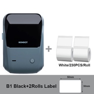 NiiMbot ขนาดเล็กขนาดถือได้ติดฉลากสายเครื่องพิมพ์ B1แบบพกพาเครื่องติดฉลากสติกเกอร์แบบมีกาวในตัวติดป้า