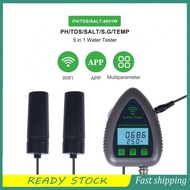 etto-MY 9951W Bluetooth Wifi Digital Water Quality Tester Mini 5 in 1 Analyzer PH / TDS SALT S.G Tem
