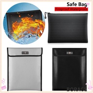 BORAG Money Bags With Zipper Double Sided Fireproof -proof Folder