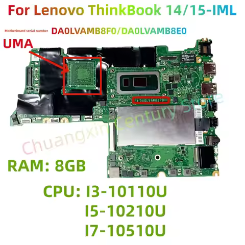 DA0LVAMB8F0 Motherboard for Lenovo ThinkBook 14/15-IML laptop With CPU: I3-10110U I5-10210U I7-10510