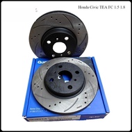 Questa High Performance Front Disc Rotor - Honda Civic TEA FC 1.5 1.8 ( Racing Sport Slotted Drilled