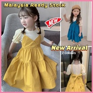 🍓Korea Style Dress🍓 Girls Korean Style Fake Two-piece Princess Dress baju raya budak perempuan