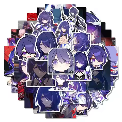 Sunsyea Honkai: Star Rail Merch Fans Collection Role Stickers Acheron 48 Pieces Raiden Bosenmori Mei
