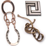 3PCS Metal Disentanglement Puzzles for Adults Kids Highly Difficult Brain teaser Games Horseshoe Loc