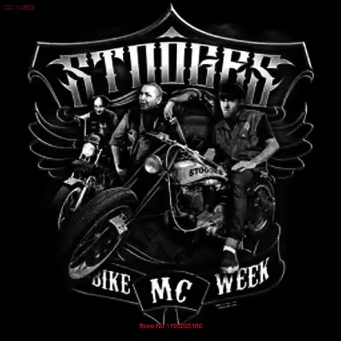 T Shirt XL 2X 3X STOOGES BIKE WEEK THREE HUMOR NOVELTY vintage Washed Top For Everyday Wear Casual d