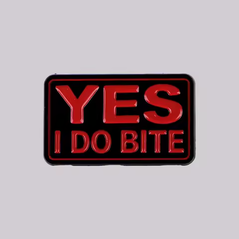 YES I DO BITE Enamel Pin Funny Brooch Lapel Pins Badge on Backpack Clothing Accessories Fashion Jewe