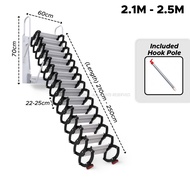 Retractable Ladder Extension Tangga Lipat Heavy Duty Staircase Foldable Wall-Mounted Loft Ladder Ind