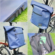 Bicycle Brompton Borough Bag (Basket Bag, Roll Top, Waterproof Navy)