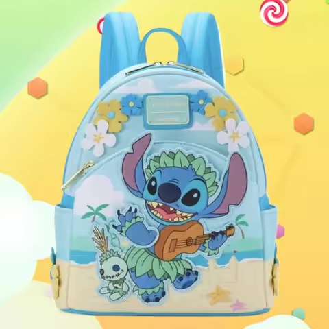 Parks Stitch Scrump Blumen Ukulele Mini Rucksack Pu Leather Student Backpack Stationery Christmas Gi