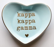 Sorority Shop Kappa Kappa Gamma Jewelry Dish - Heart-Shaped High-gloss finish Ceramic tray with Gold