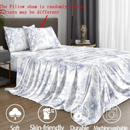 4pcs/Set White Blue Garden Flower Pattern Sheet Set Easy Care Microfiber Soft Bedding Set Floral Fit