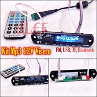 kit mp3 bluetooth visero 12V aux USB TF FM player modul