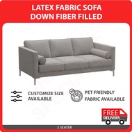 Clara Fabric Latex Down Fiber Filled 3 Seater Sofa 2.0 Meter (Covers are Removable and Washable)