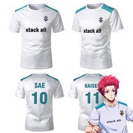 Blue Lock SAE Jersey Re Al Uniforms Japanese Anime Cosplay Football Tops Kaiser Rin T-shirts Unisex 