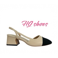 Micro leather sandals with elastic 5cm high HQ shoes HQ-369 plain