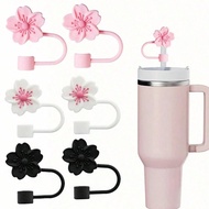 Cute Cartoon Flower Straw Cover Cap For 30 & 40 Oz Tumbler Cups, Silicone Straw Topper 10mm Cute Dri