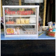 #YJK - etalase kaca 3 susun warung/ makanan /kosmetik promo Terlaris