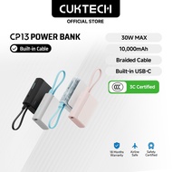 【ccc certified】CUKTECH Mini Power Bank 10000mAh 30W Fast Charging  Built in usb c cable –  3C Certif