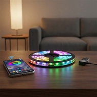 LED Strip Lights 5M 5050 RGB 5V USB, Music Sync, TV Backlight, App Control, Remote, Color Cove Light