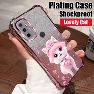 Air Bag Case For OPPO A32 A33 A53 2020 Electroplated shockproof phone case with Lovely cat pattern T