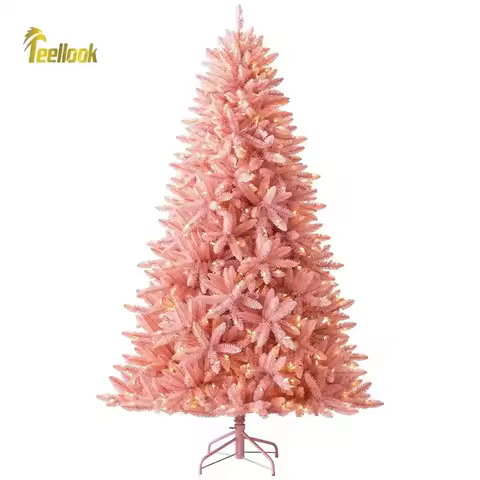 Teellook 1.2m/5.0m Pink PVC Luminous Christmas Tree Christmas Hotel Shopping Mall Decoration Layout