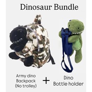 Funday Backpack - Army Dinosaur Backpack (NO TROLLEY) + Dino Bottle Holder