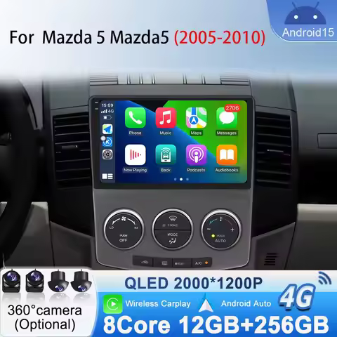 Navigation GPS for MAZDA 5 MAZDA5 2005 2006 - 2010 Android 15 Car Radio Multimedia Video player BT W
