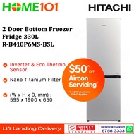 Hitachi 2 Door Bottom Freezer Fridge 330L R-B410P6MS