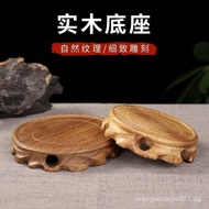 Solid Wood Base Home Stand for Offering Buddha Statue Incense Burner Vase Round Base Lotus Platform 