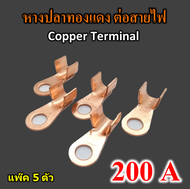 แพ็ค 5 ชิ้น หางปลาทองแดง 200A Copper terminal connector หางปลา ต่อสายไฟ เทอร์มินอลต่อสายไฟขนาดใหญ่ ต