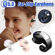 GD28 Creative Mini Ear-Clip Headphones / Lightweight Silicone-End Women Earbuds / Bluetooth 5.3 Wireless Earphones with Mic / Mono Bone Conduction Headset Headphones