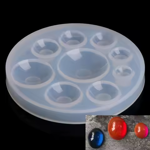 Round Cabochon Pendant Necklace Mould Small Hemisphere Resin Mirror Silicone Mold for DIY Crafts Jew
