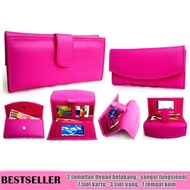 Wallet Unique Pocket Curve Pink Double Side Wallet