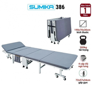 (HỎA TỐC HCM) Giường xếp gấp gọn đa năng di động SUMIKA 386 386A có nệm Rộng 70cm 90cm khung thép có