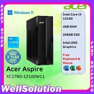 ACER ASPIRE XC1760-12100W11 Desktop PC ( Intel i3 12100,4GB,256GB SSD,W11,H&amp;S,3YRS ONSITE)