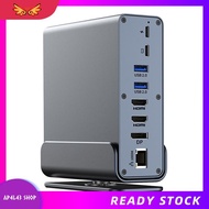 [ap4l43.] 15 in 1 USB-C Docking Station 4K HD Vertical Hub with Triple Monitor ,RJ45 1000M,USB 3.0/2