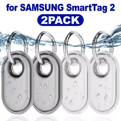 Waterproof TPU Case for Samsung Galaxy SmartTag 2 Protective Cover with Key Ring Anti-Scratch Protec