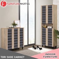 [FurnitureMartSG] TORI Shoe Cabinet 3/4 Door Solid Board 8 Tier Shelving Free Ventilation Tall shoe Storage Indoor furniture