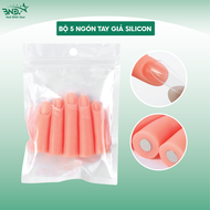 Set 5 ngón tay giả silicon thực hành nail đế nam châm luyện tập dũa form móng đắp bột sơn gel nailbn