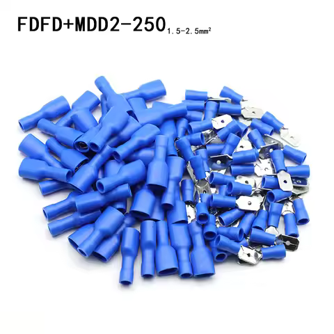100pcs/50 pairs Female/Male Spade Connectors 16-14 AWG Spade Quick Disconnect Connectors Insulated S