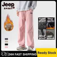 JEEP SPIRIT Winter Warm Pants For Men Waterproof Mountaineering Pants In Grey